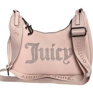 Juicy Couture Pink zip top Obsession Handbag with rhinestone logo